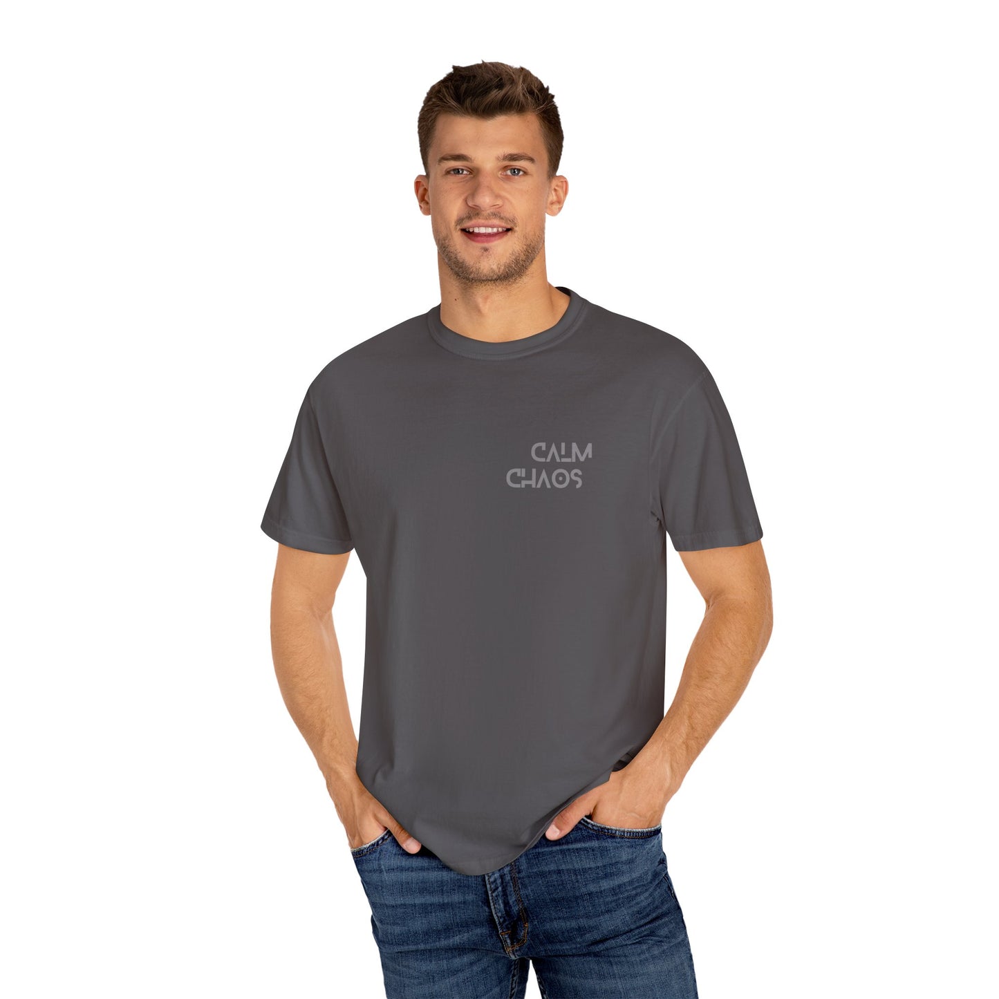 Calm Chaos T-Shirt, Unisex Garment-Dyed Tee, Relaxed Fit, Motivational Gift, Casual Wear, Everyday Comfort