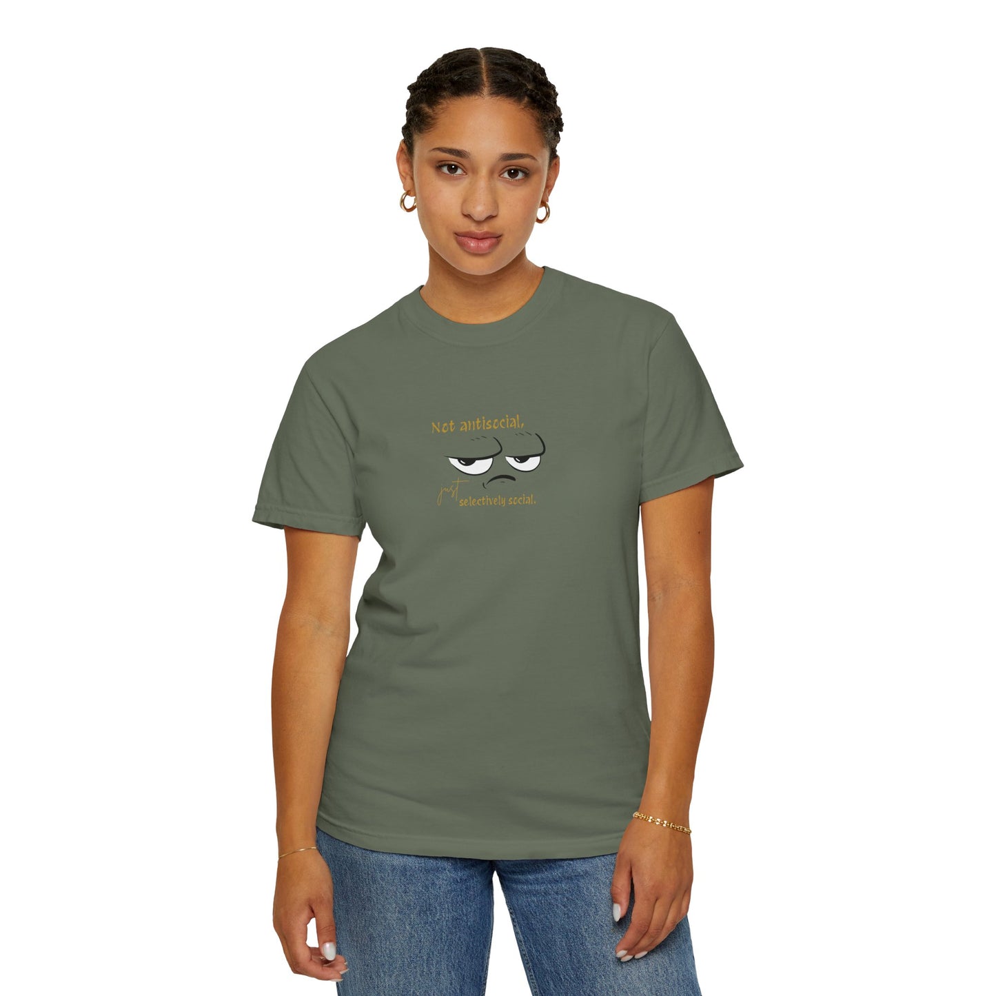 Garment-Dyed T-Shirt with Fun Eyewear Design, Casual Wear, Gift for Friends, Summer Apparel, Unique T-Shirt, Funny Quotes Tee