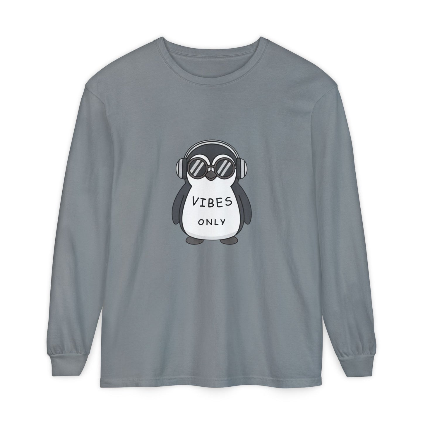 Vibes Only Penguin Long Sleeve T-Shirt