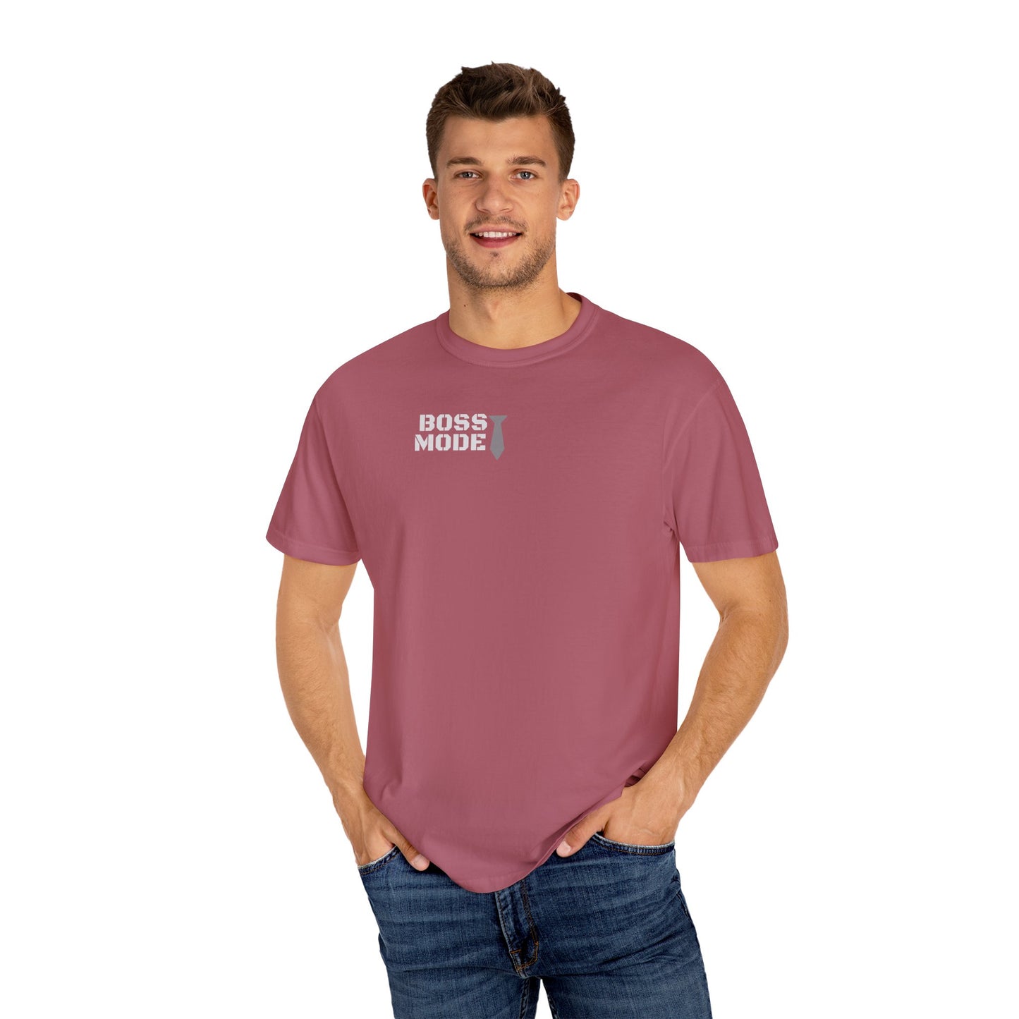 Boss Mode Unisex Garment-Dyed T-shirt | Fun Gift for Entrepreneurs, Casual Wear, Motivational Shirt, Birthday Gift, Work Attire