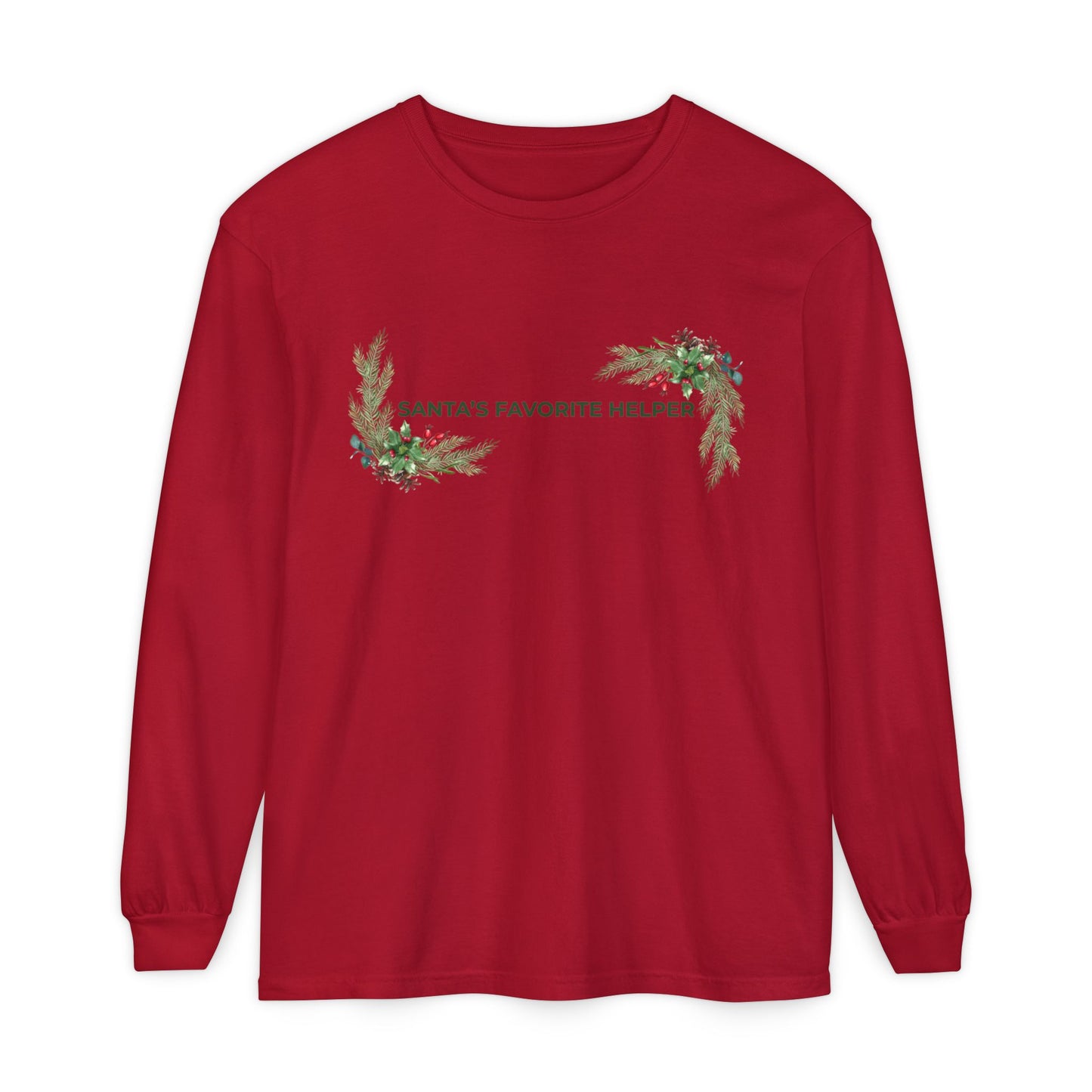 Santa’s Favorite Helper Long Sleeve Tee — Holiday Christmas Kids & Family Shirt
