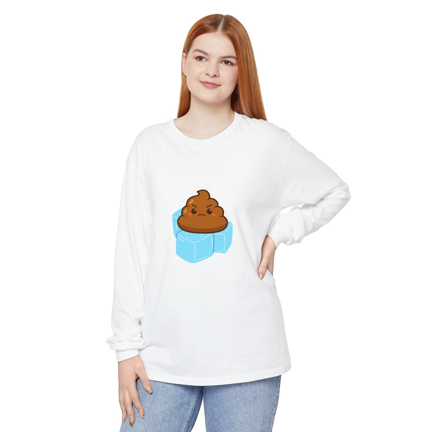 Funny Poop Emoji Long Sleeve T-Shirt