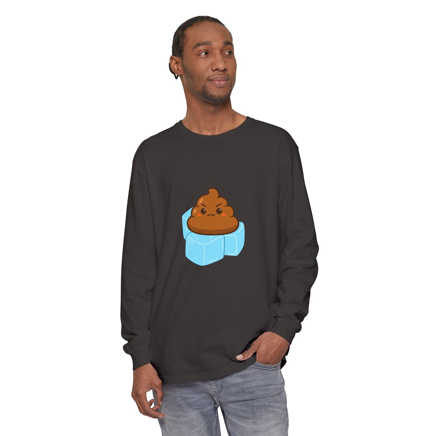 Funny Poop Emoji Long Sleeve T-Shirt