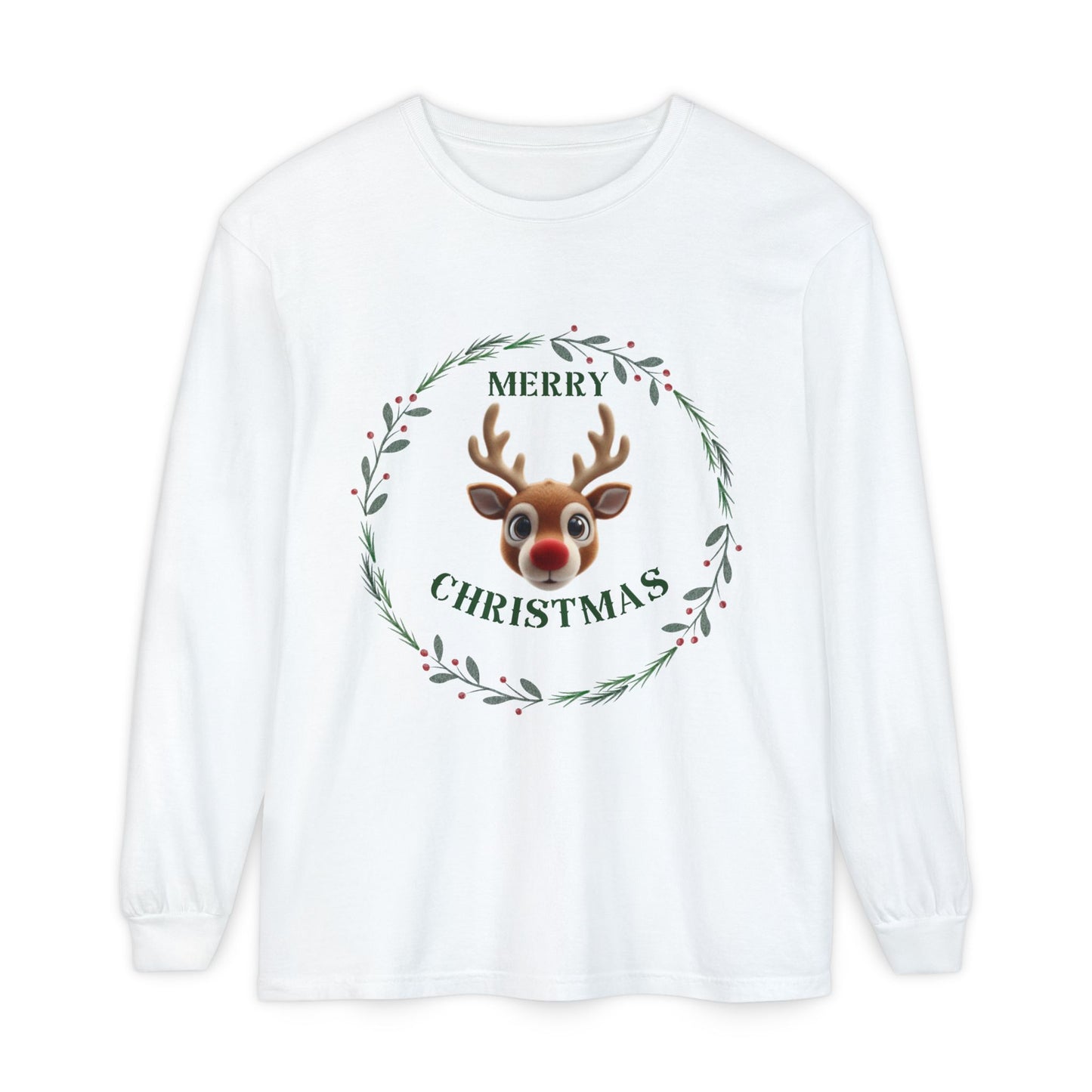 Merry Christmas Reindeer Long Sleeve T-Shirt