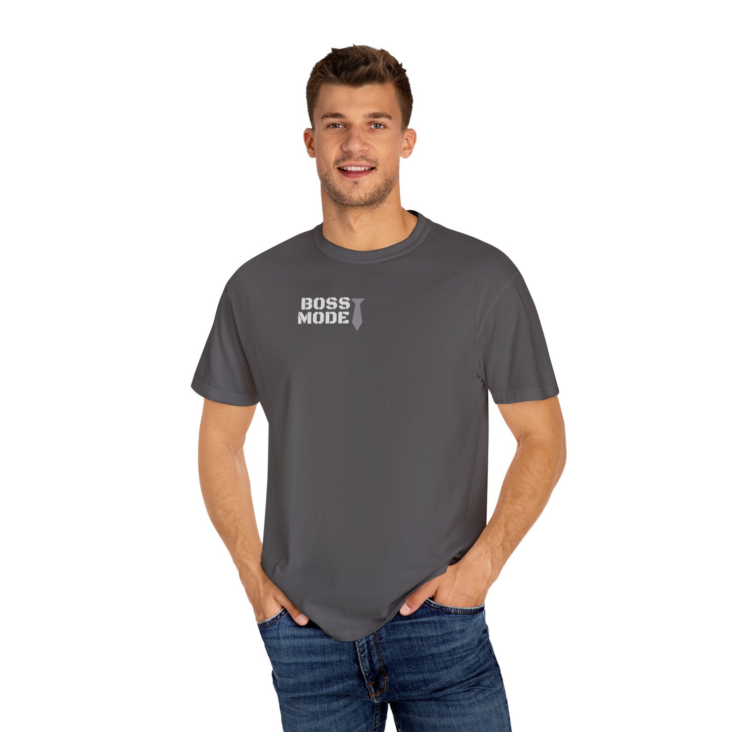 Boss Mode Unisex Garment-Dyed T-shirt | Fun Gift for Entrepreneurs, Casual Wear, Motivational Shirt, Birthday Gift, Work Attire