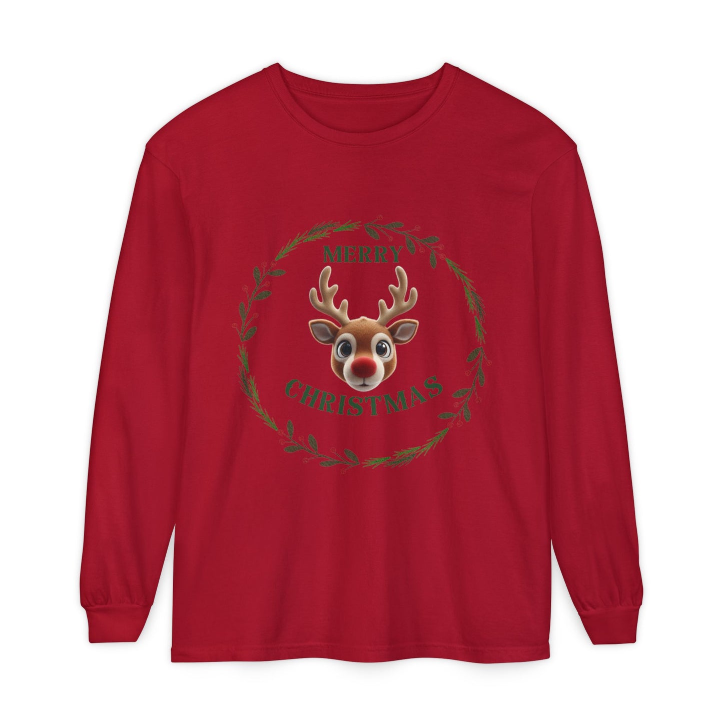 Merry Christmas Reindeer Long Sleeve T-Shirt