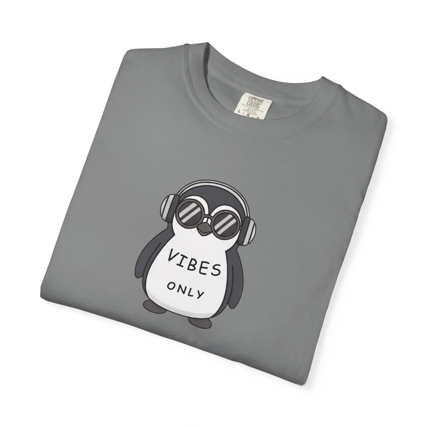 Cool Vibes Penguin T-Shirt, Graphic Tee for Music Lovers, Gift for Friends, Summer Style, Chill Vibes