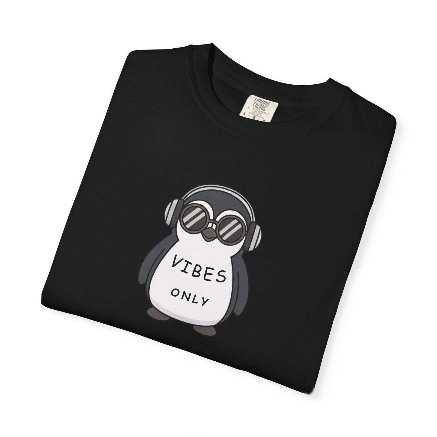 Cool Vibes Penguin T-Shirt, Graphic Tee for Music Lovers, Gift for Friends, Summer Style, Chill Vibes