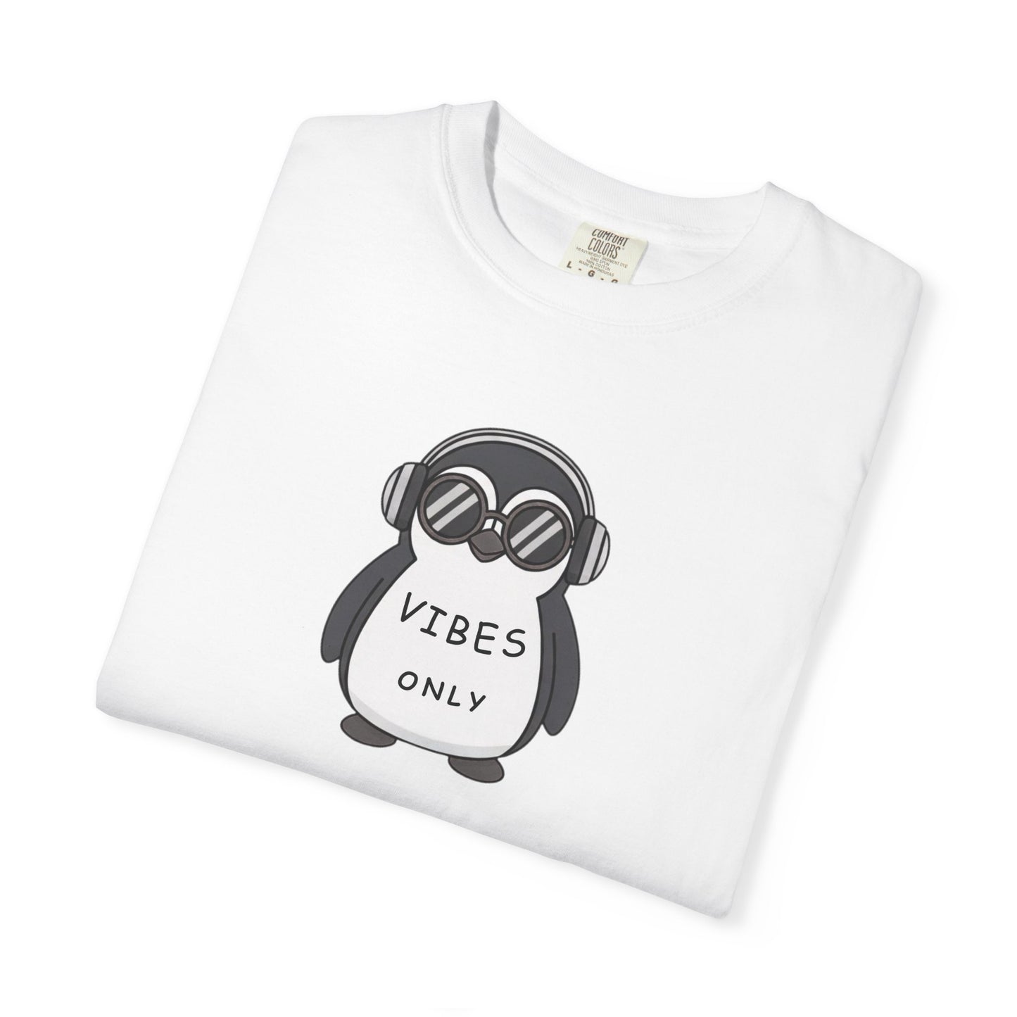 Cool Vibes Penguin T-Shirt, Graphic Tee for Music Lovers, Gift for Friends, Summer Style, Chill Vibes