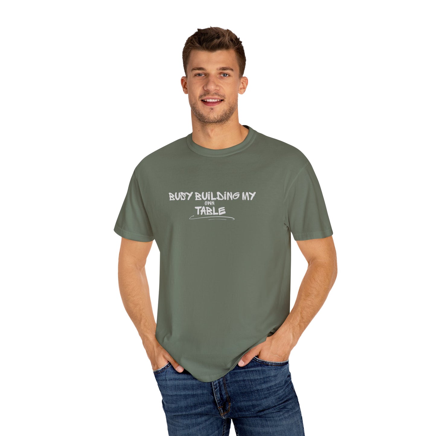 Witty, T-Shirt, Unisex Garment-Dyed Tee, DIY Project Shirt, Gifts for Builders, Casual Wear, Crafting Enthusiasts