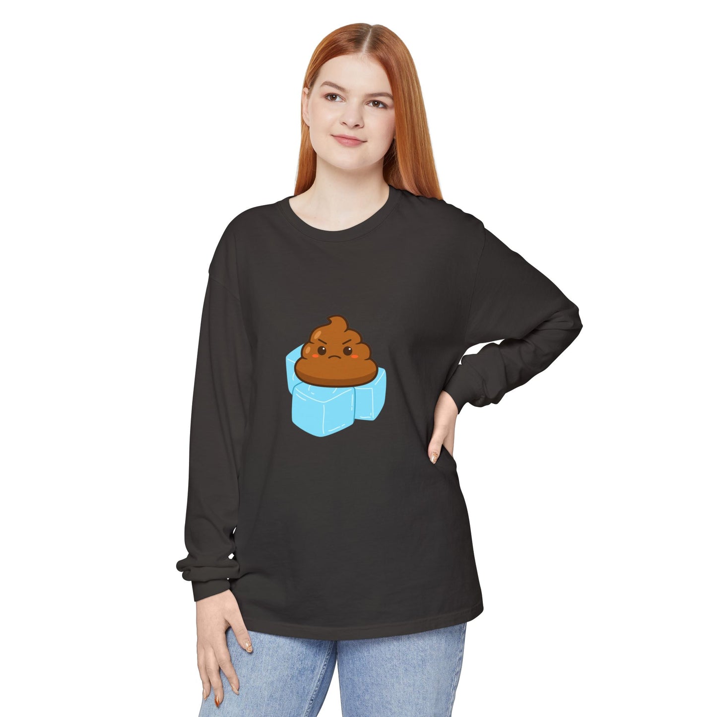 Funny Poop Emoji Long Sleeve T-Shirt