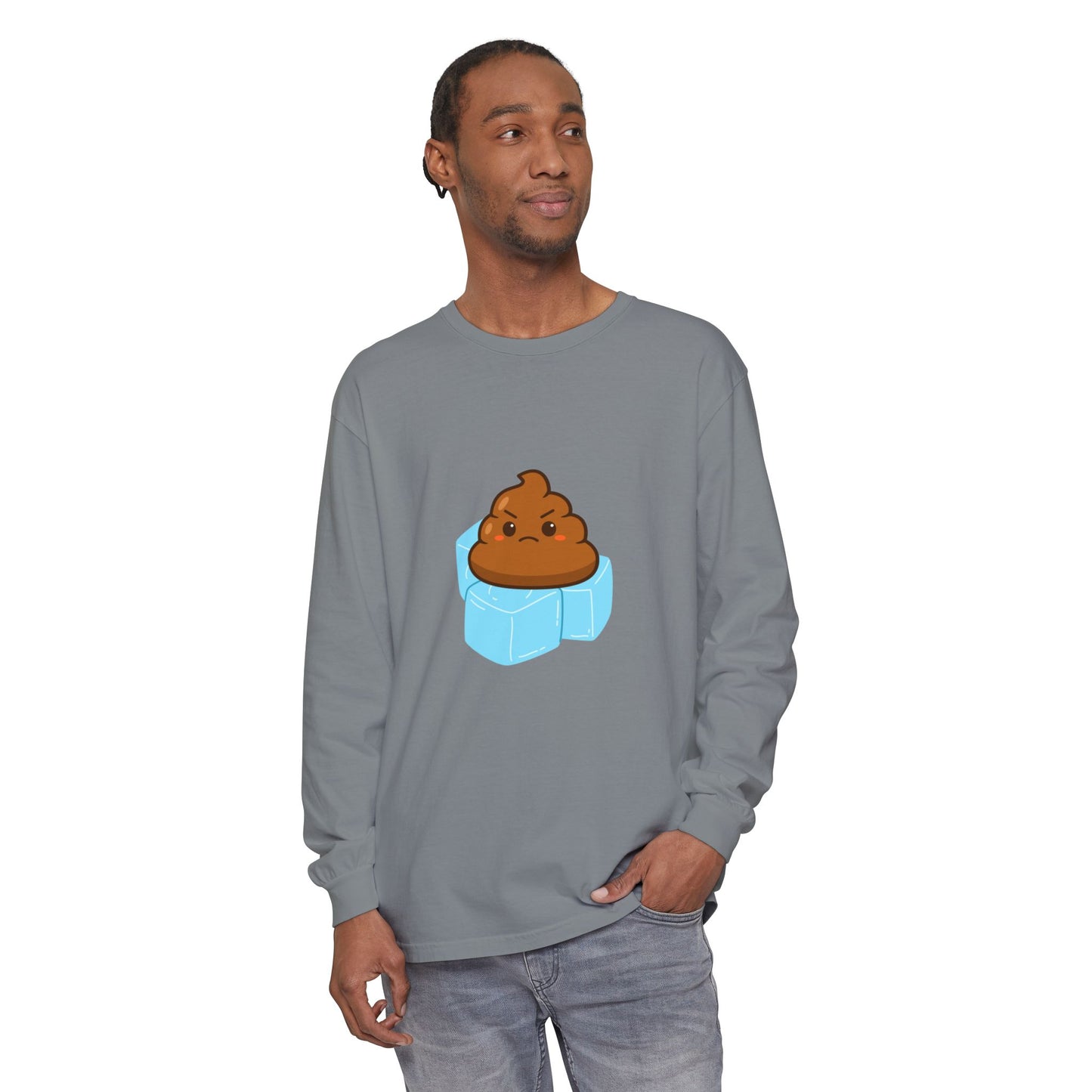 Funny Poop Emoji Long Sleeve T-Shirt
