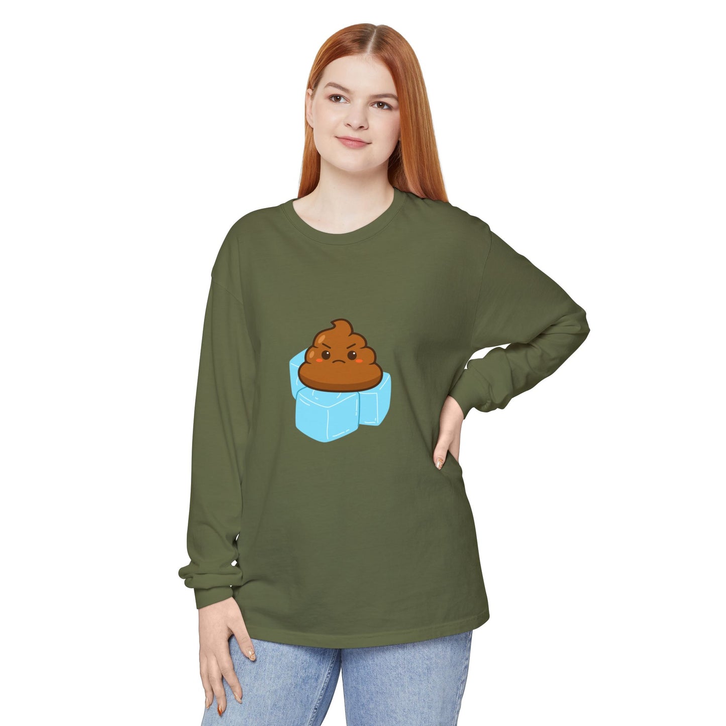 Funny Poop Emoji Long Sleeve T-Shirt