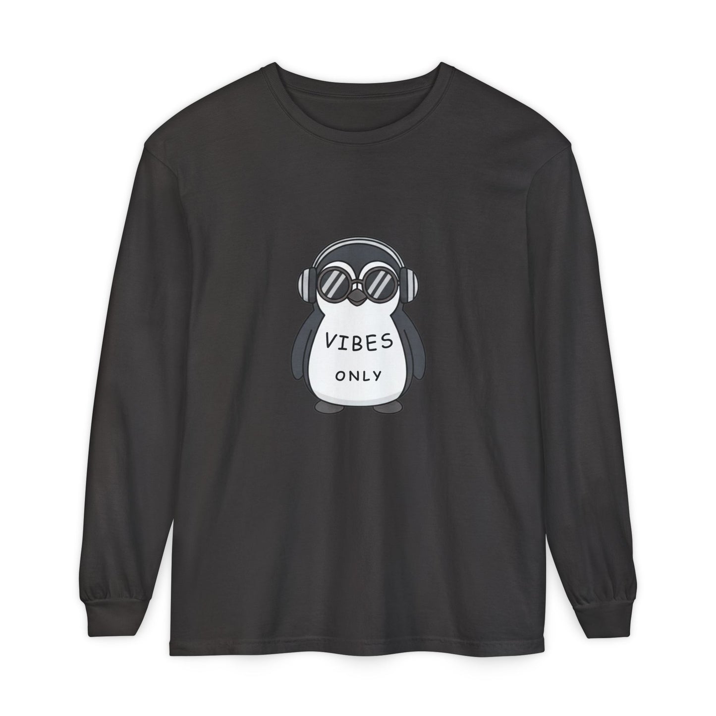 Vibes Only Penguin Long Sleeve T-Shirt