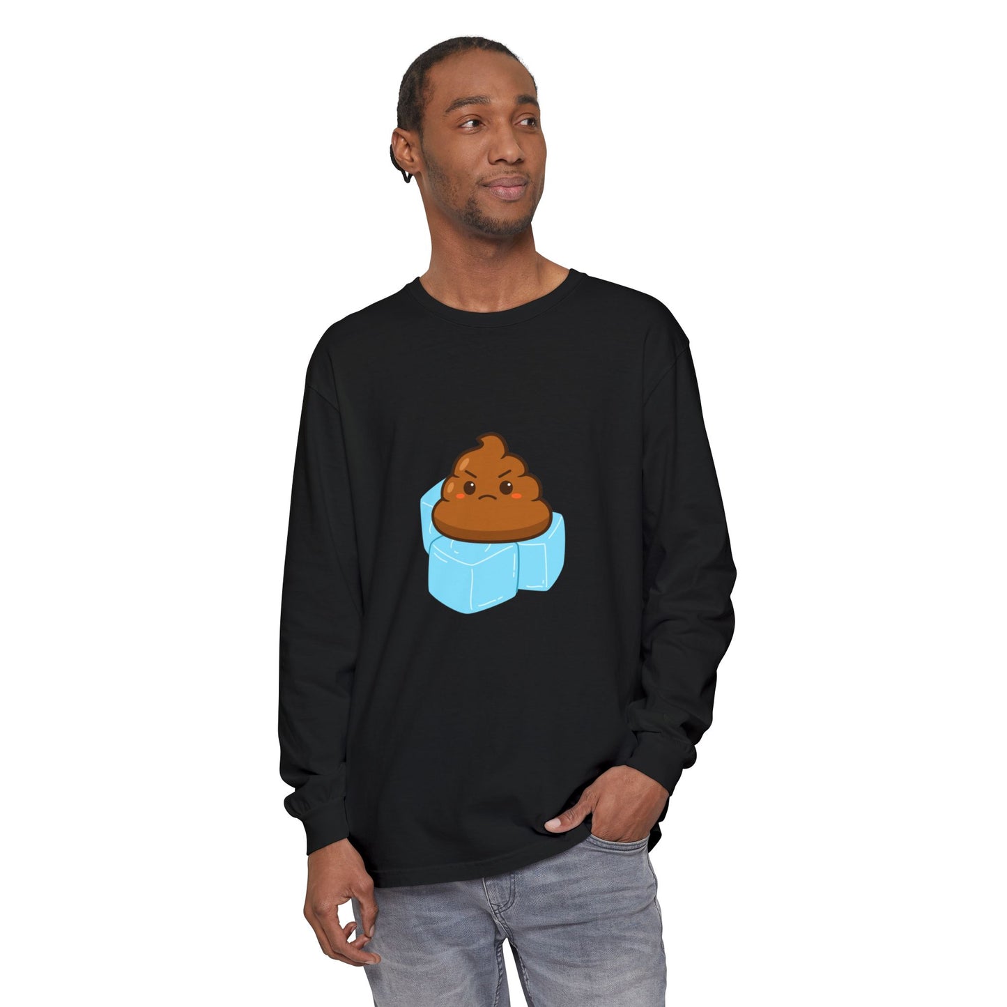 Funny Poop Emoji Long Sleeve T-Shirt