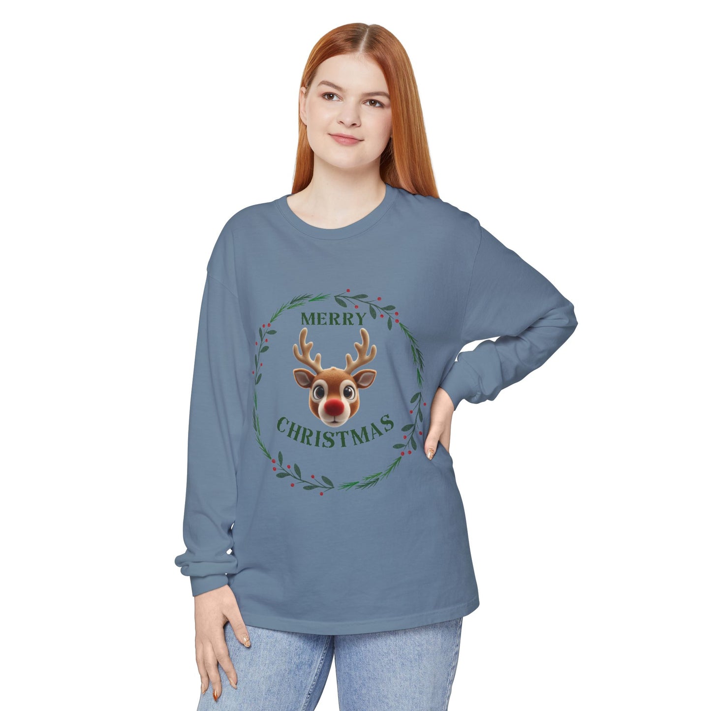 Merry Christmas Reindeer Long Sleeve T-Shirt