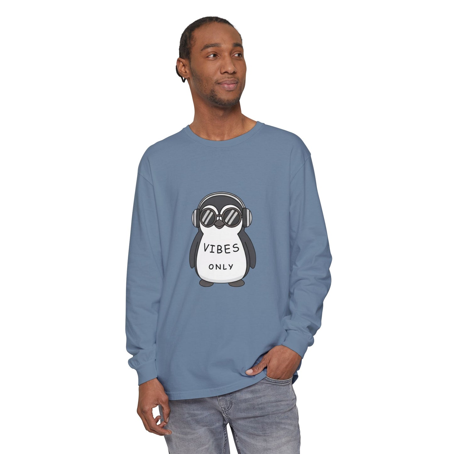 Vibes Only Penguin Long Sleeve T-Shirt