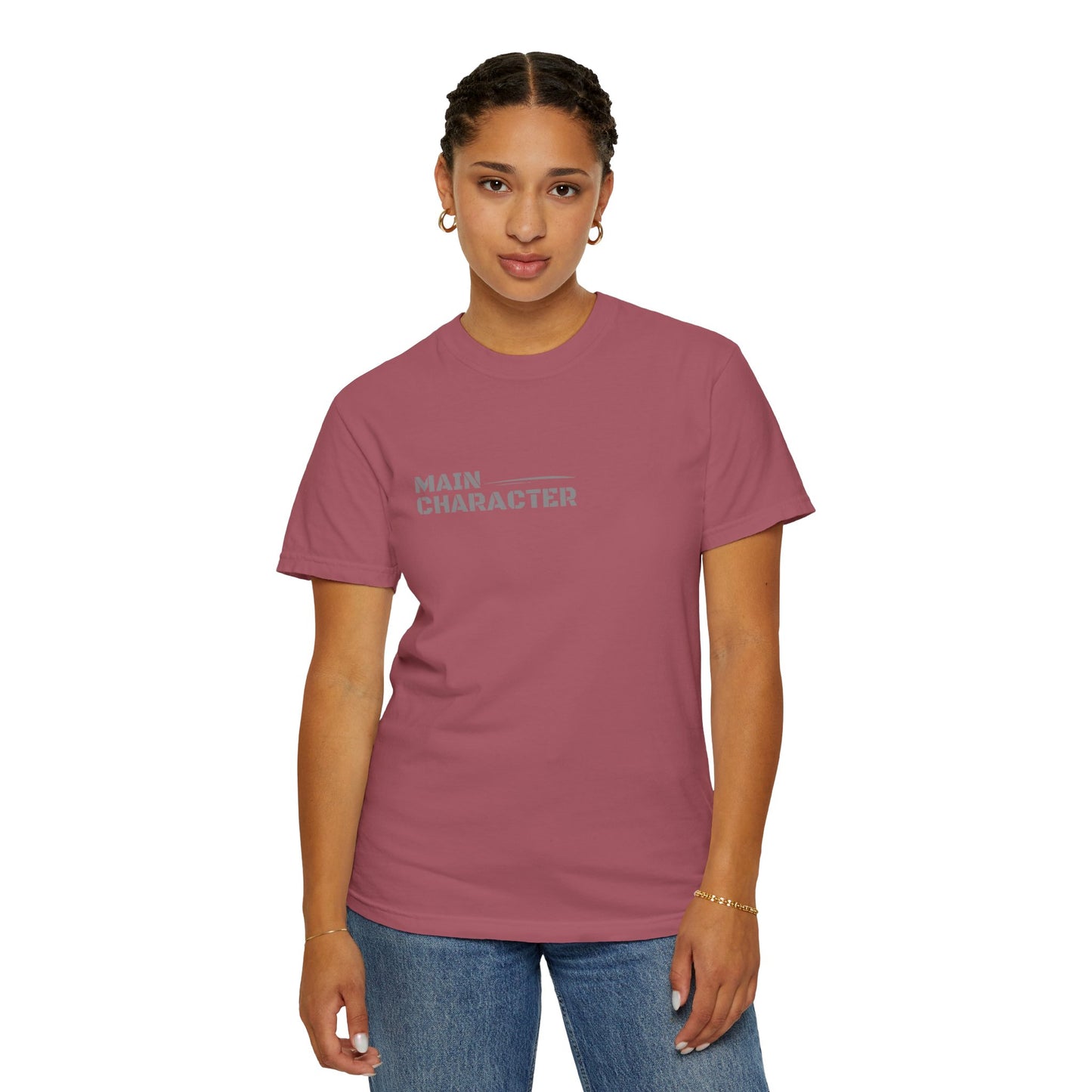 Main Character Unisex Garment-Dyed T-Shirt, Trendy Graphic Tee, Casual Wear, Gift for Friends, Everyday Style, Birthday Gift