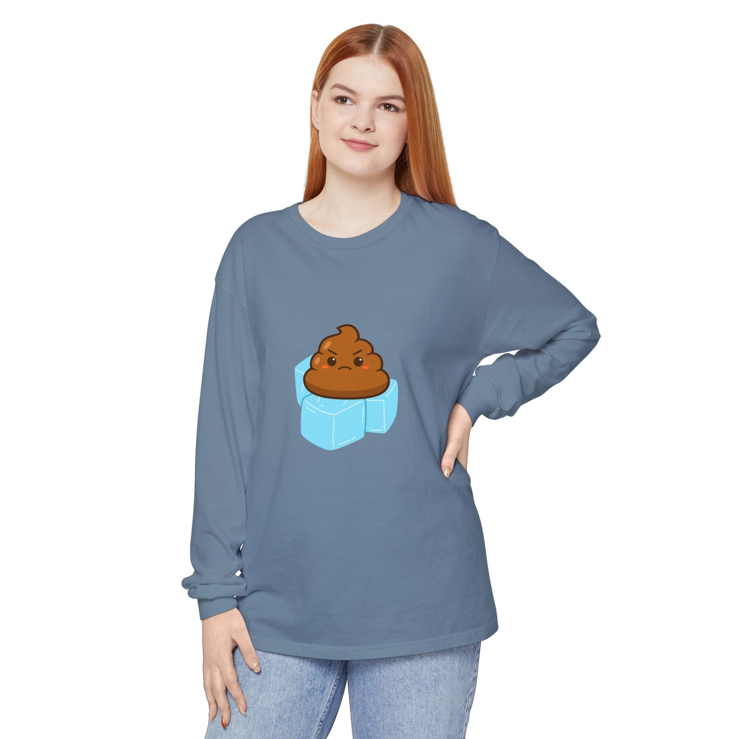 Funny Poop Emoji Long Sleeve T-Shirt