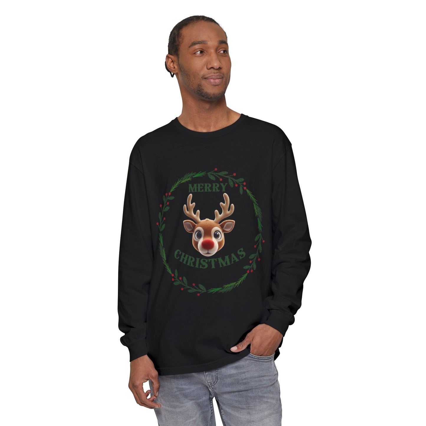 Merry Christmas Reindeer Long Sleeve T-Shirt