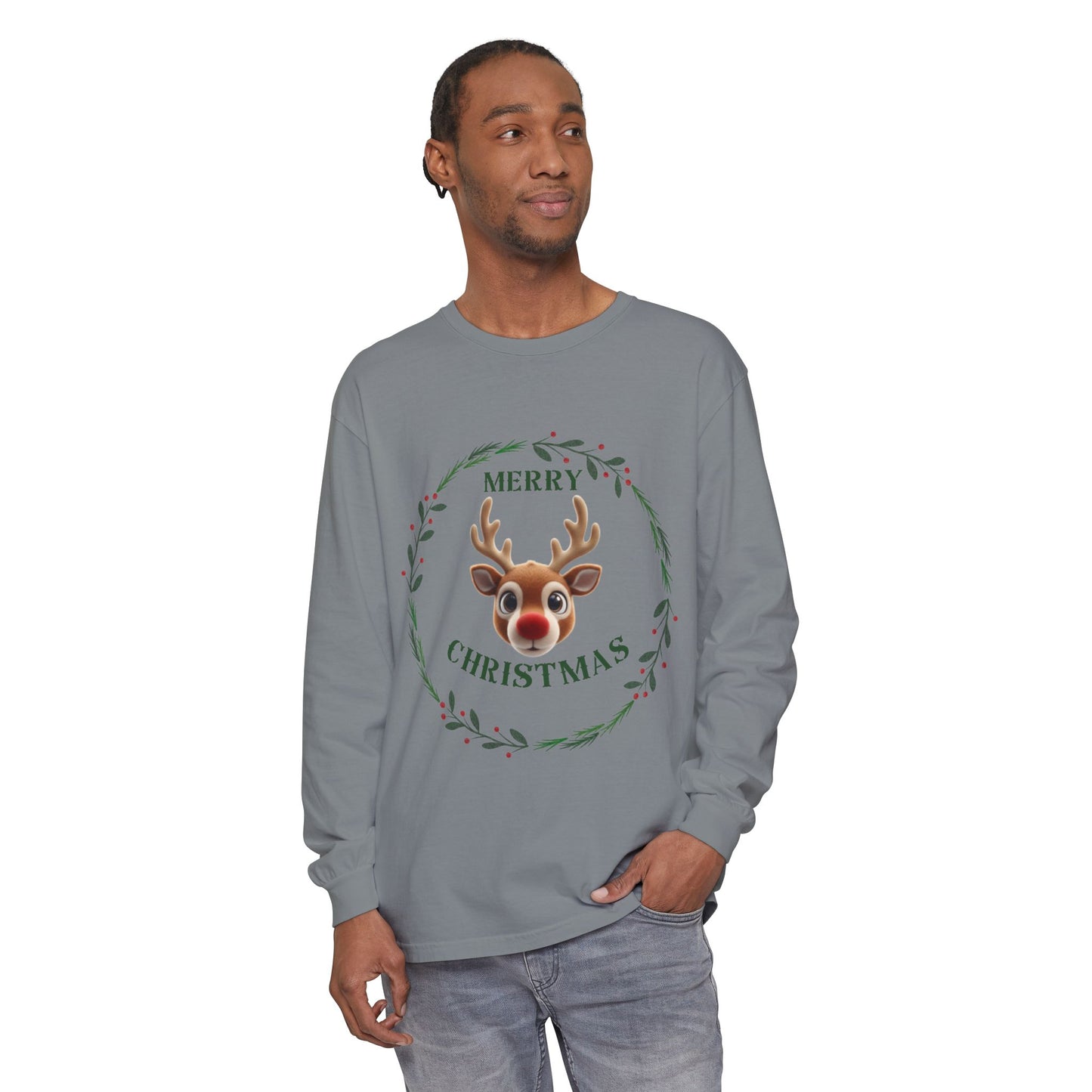 Merry Christmas Reindeer Long Sleeve T-Shirt