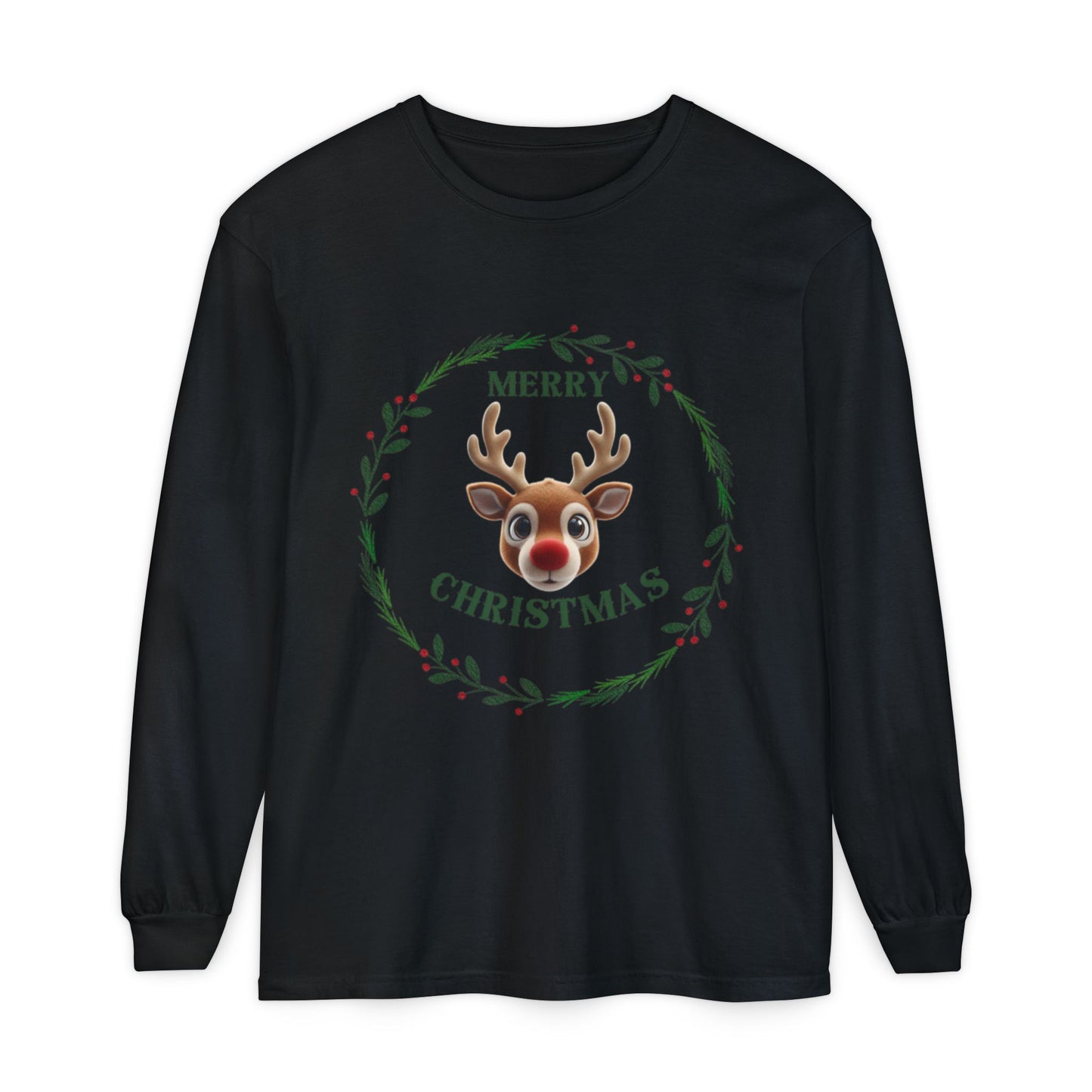 Merry Christmas Reindeer Long Sleeve T-Shirt