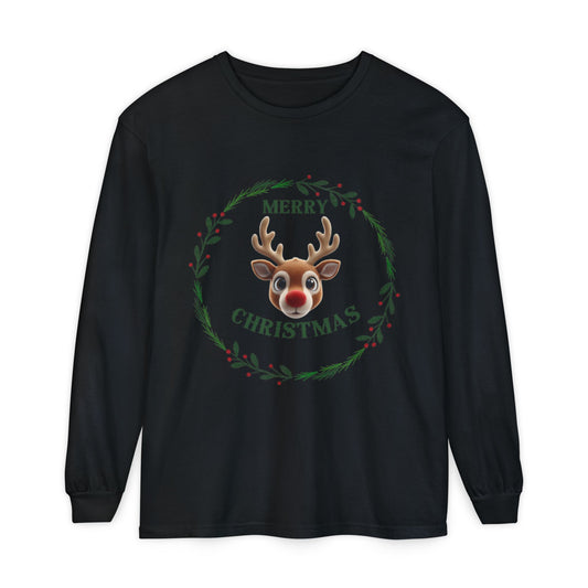 Merry Christmas Reindeer Long Sleeve T-Shirt