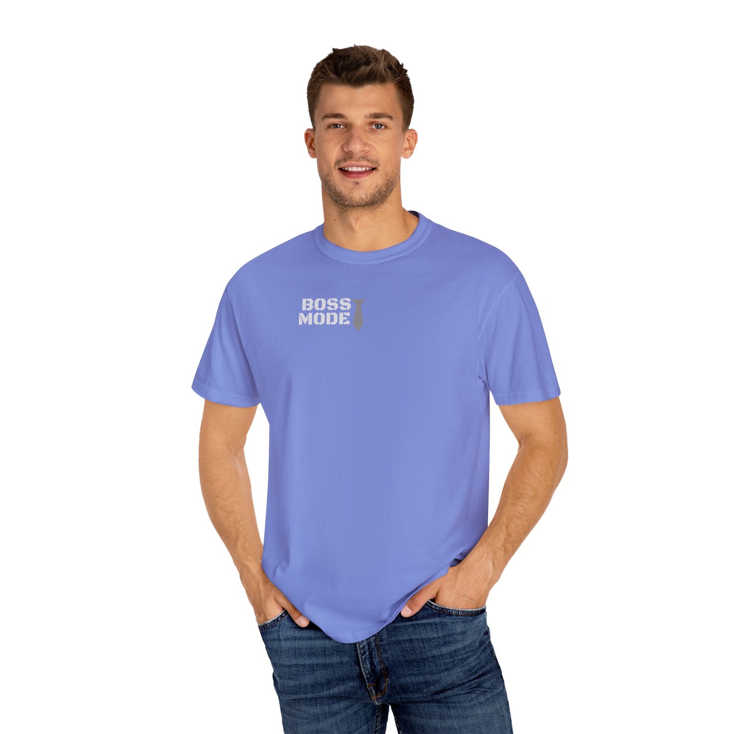 Boss Mode Unisex Garment-Dyed T-shirt | Fun Gift for Entrepreneurs, Casual Wear, Motivational Shirt, Birthday Gift, Work Attire