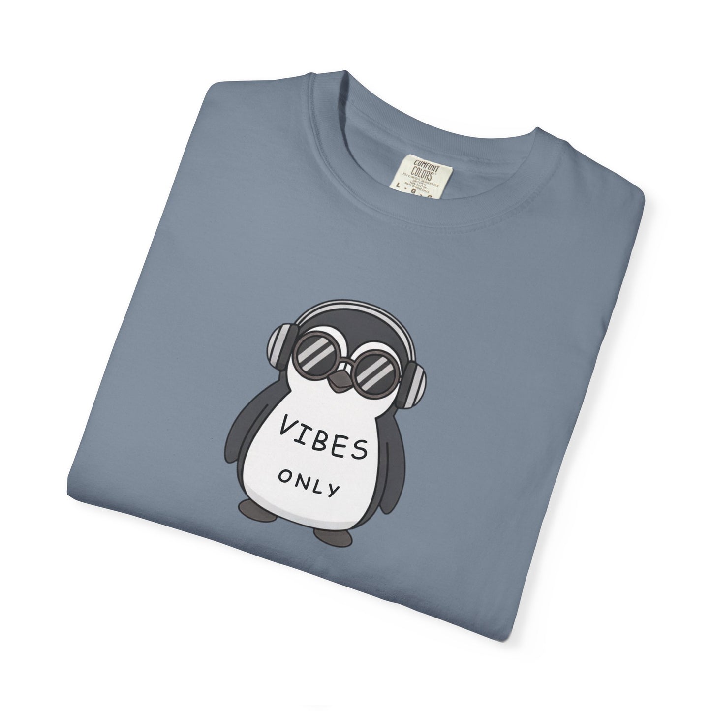 Cool Vibes Penguin T-Shirt, Graphic Tee for Music Lovers, Gift for Friends, Summer Style, Chill Vibes