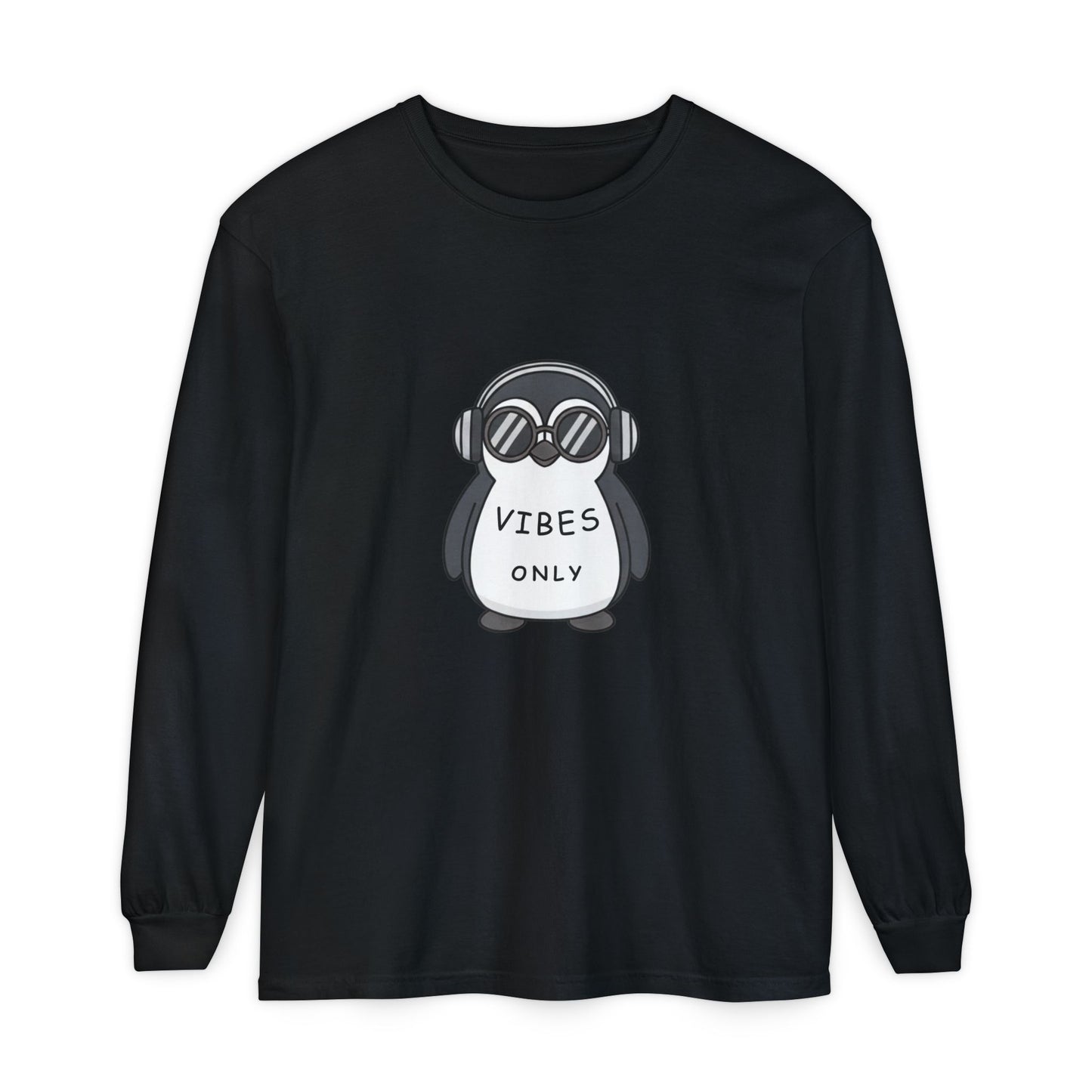 Vibes Only Penguin Long Sleeve T-Shirt