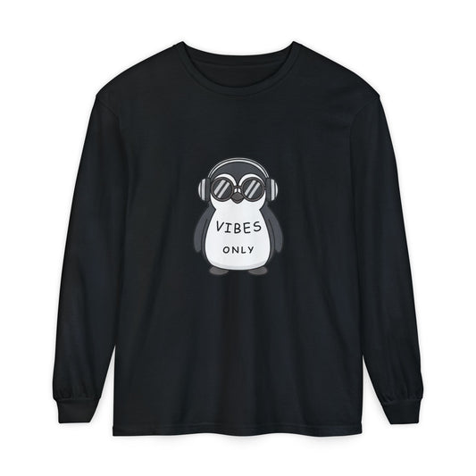 Vibes Only Penguin Long Sleeve T-Shirt