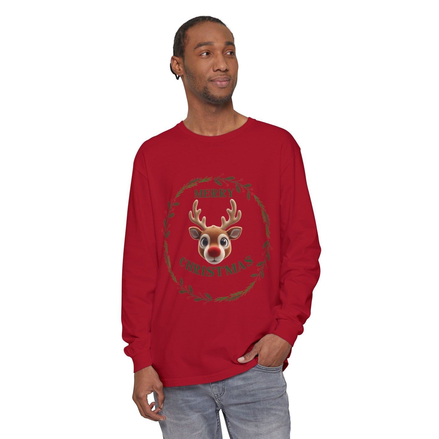 Merry Christmas Reindeer Long Sleeve T-Shirt