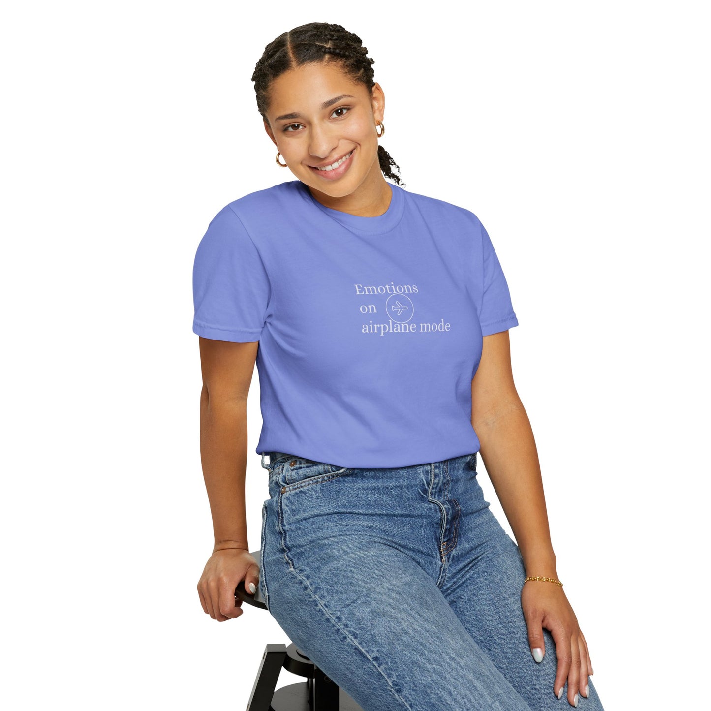 Emotional Airplane Mode T-shirt | Unisex Garment-Dyed Tee, Casual Wear, Gift for Tech Lovers, Comfortable Fashion, Relaxed Style