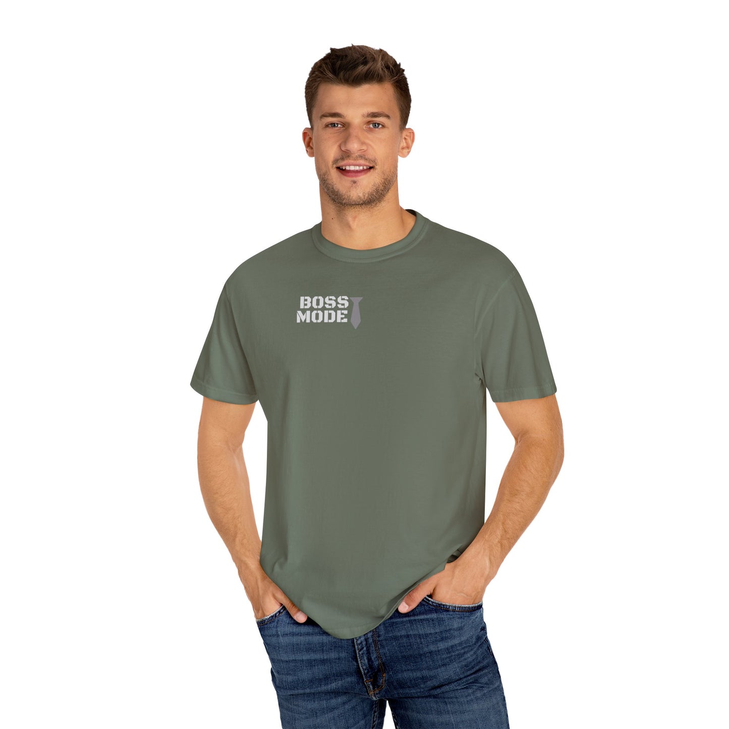 Boss Mode Unisex Garment-Dyed T-shirt | Fun Gift for Entrepreneurs, Casual Wear, Motivational Shirt, Birthday Gift, Work Attire
