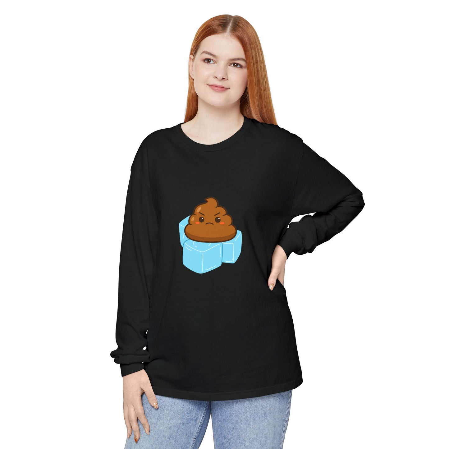 Funny Poop Emoji Long Sleeve T-Shirt
