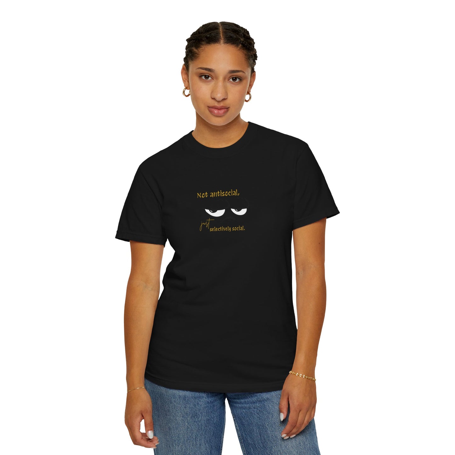 Garment-Dyed T-Shirt with Fun Eyewear Design, Casual Wear, Gift for Friends, Summer Apparel, Unique T-Shirt, Funny Quotes Tee