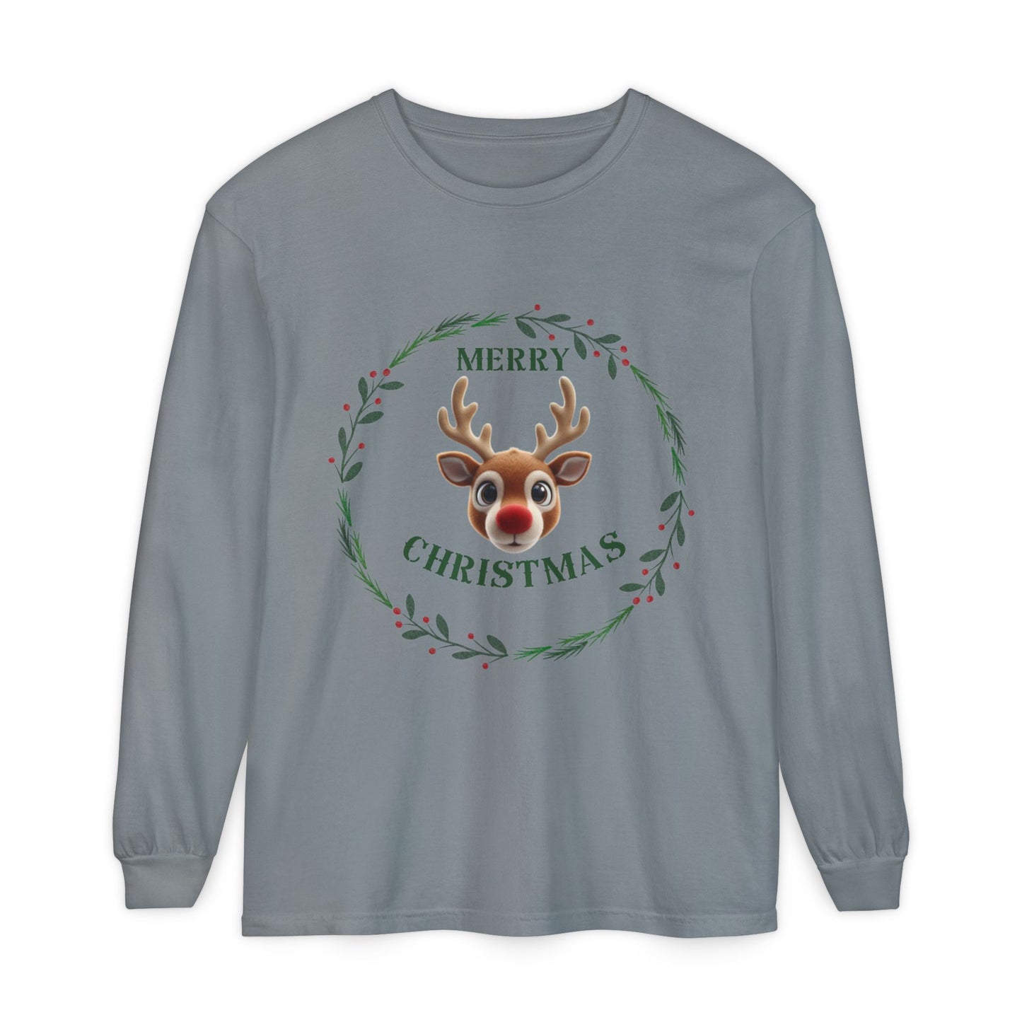 Merry Christmas Reindeer Long Sleeve T-Shirt