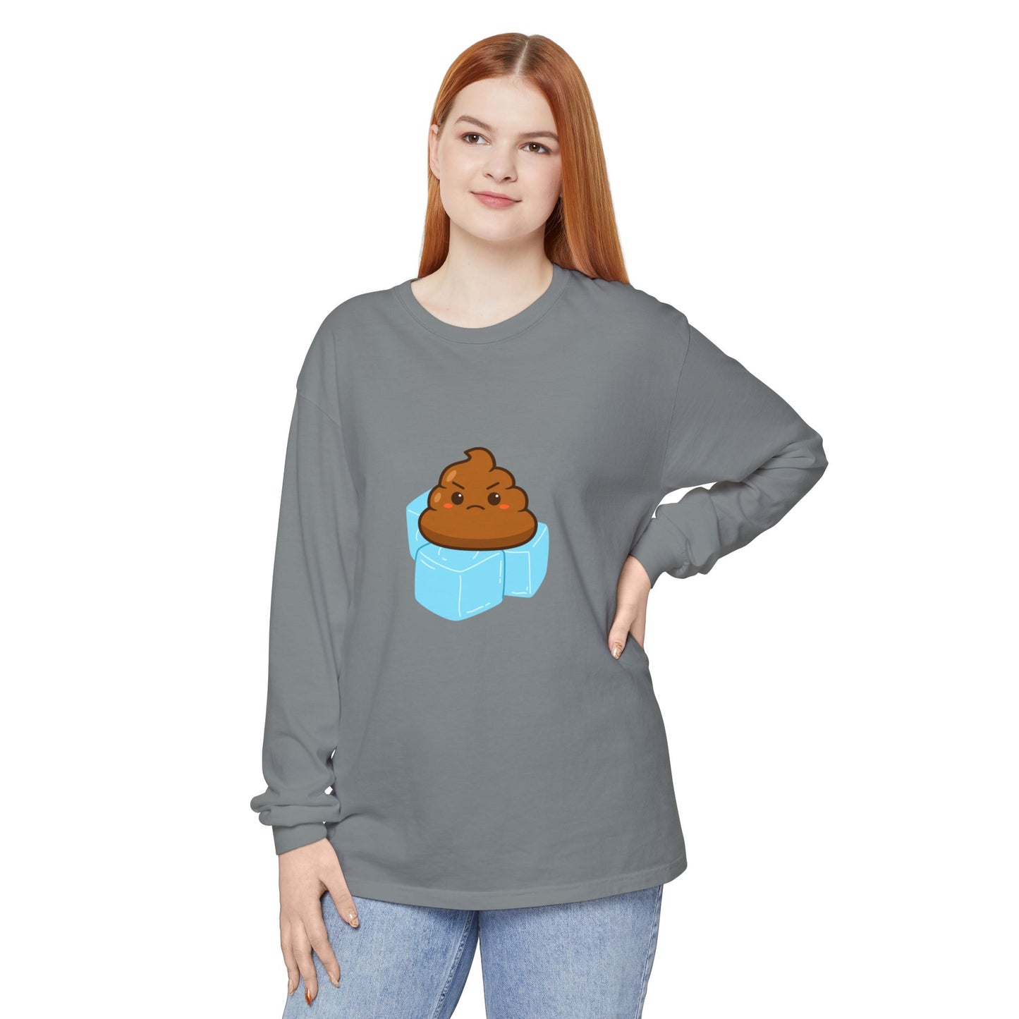 Funny Poop Emoji Long Sleeve T-Shirt