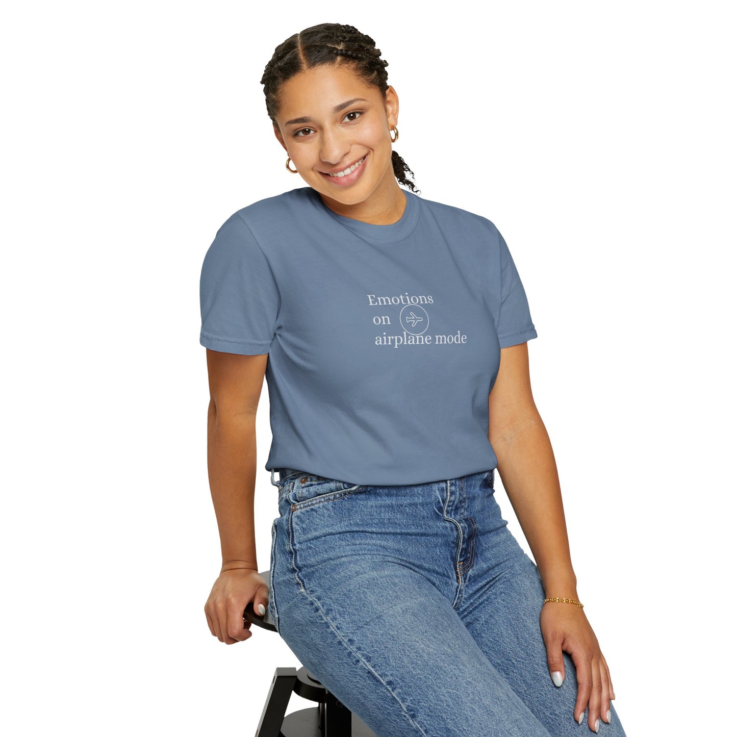 Emotional Airplane Mode T-shirt | Unisex Garment-Dyed Tee, Casual Wear, Gift for Tech Lovers, Comfortable Fashion, Relaxed Style