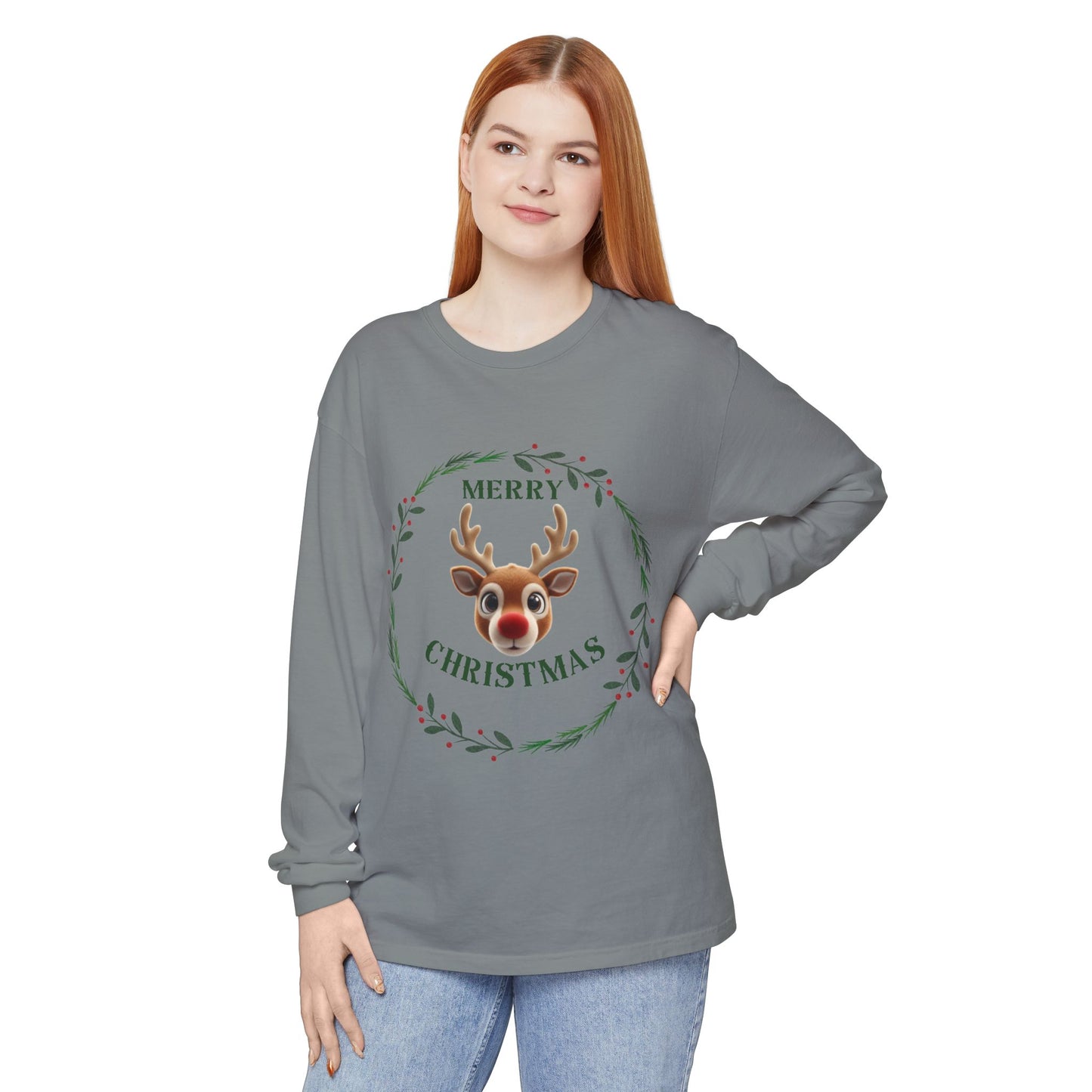Merry Christmas Reindeer Long Sleeve T-Shirt