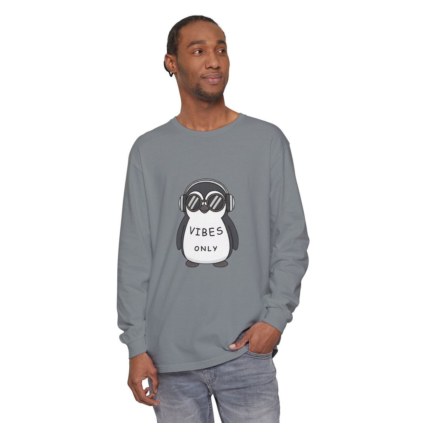 Vibes Only Penguin Long Sleeve T-Shirt
