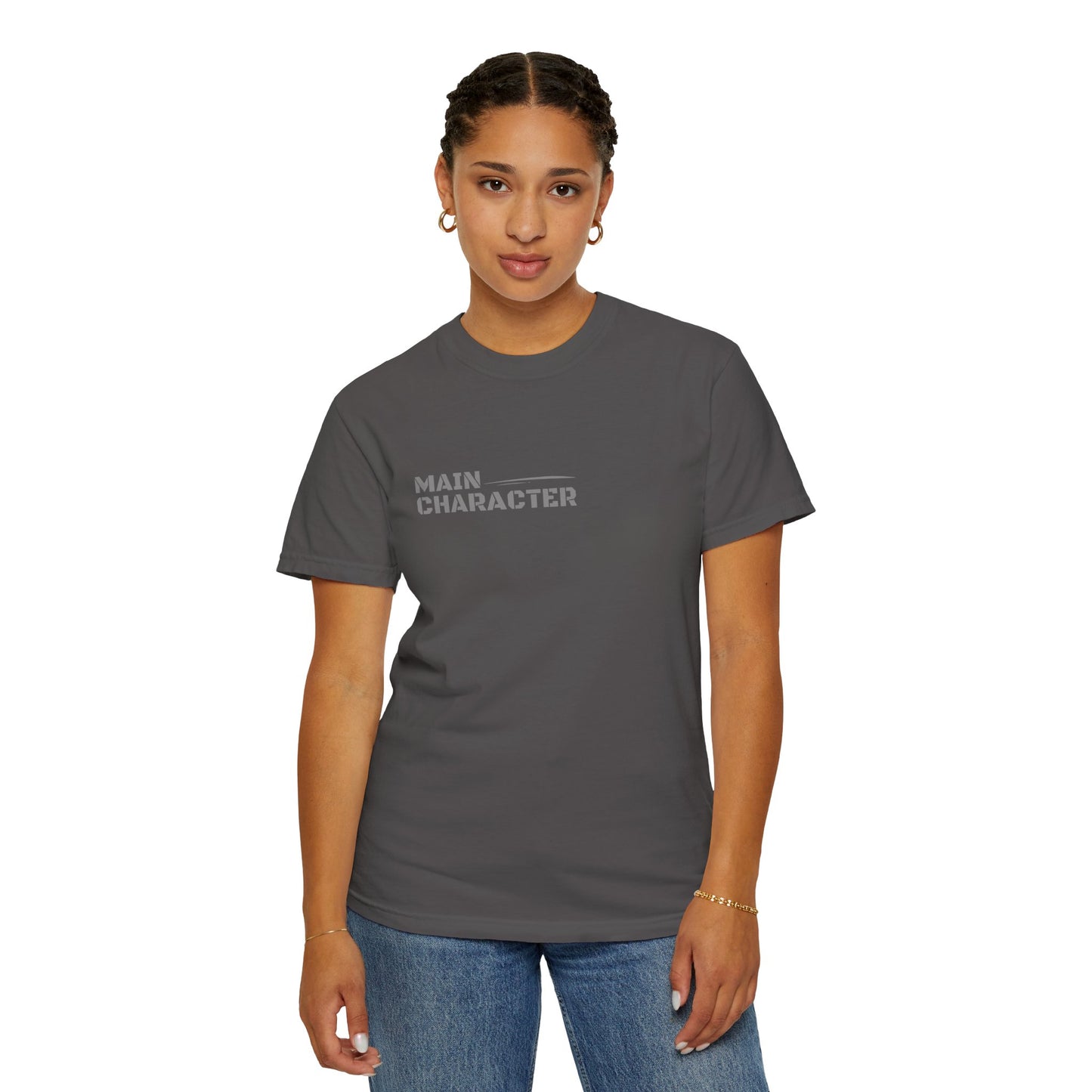 Main Character Unisex Garment-Dyed T-Shirt, Trendy Graphic Tee, Casual Wear, Gift for Friends, Everyday Style, Birthday Gift