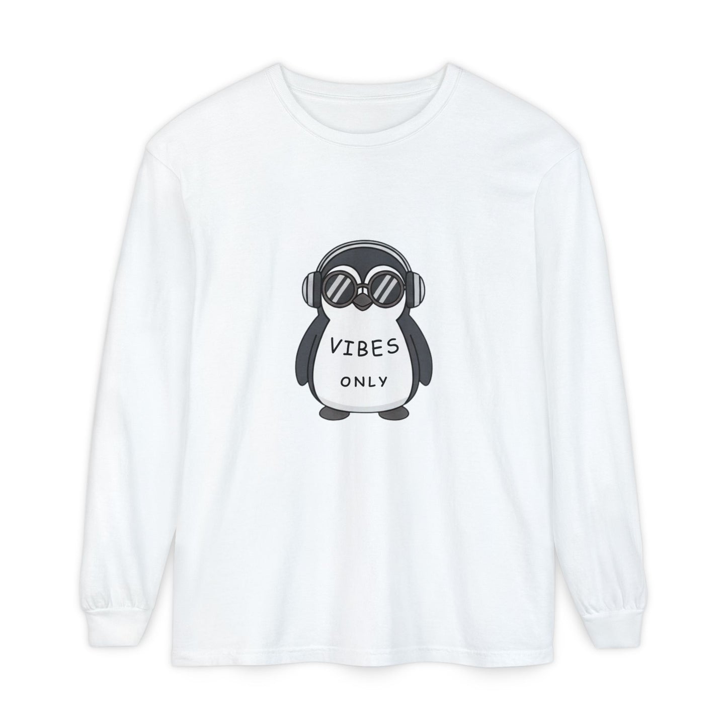 Vibes Only Penguin Long Sleeve T-Shirt